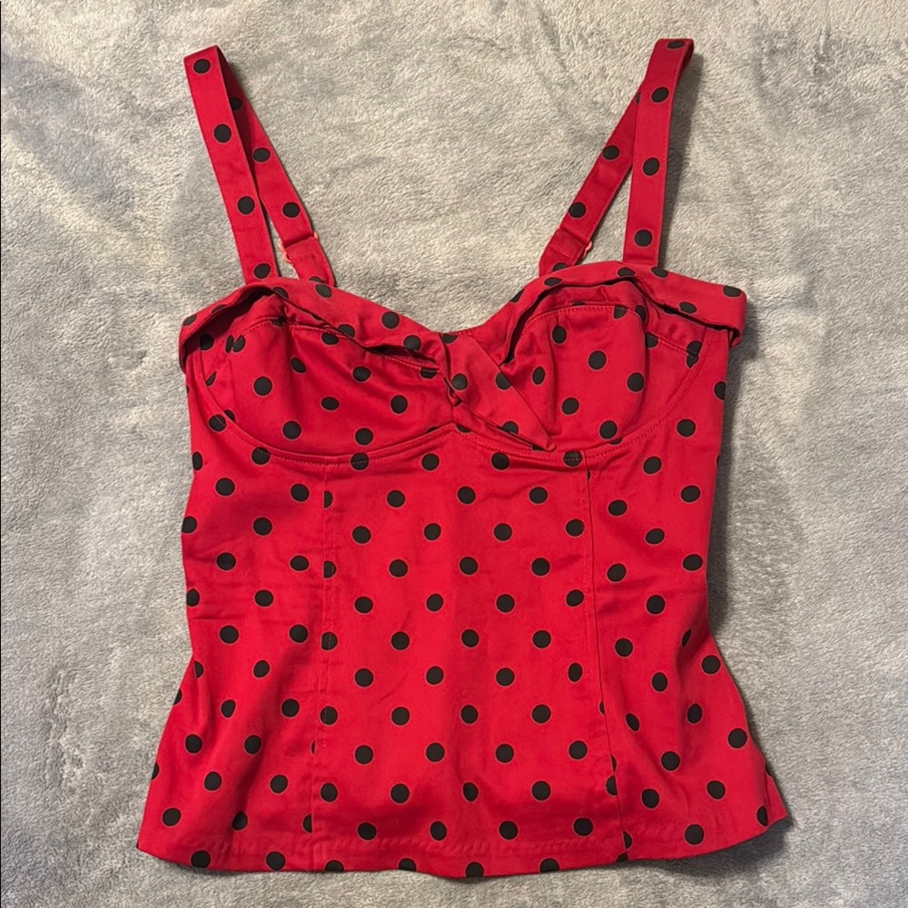 Red Polka Dot Camisole Top